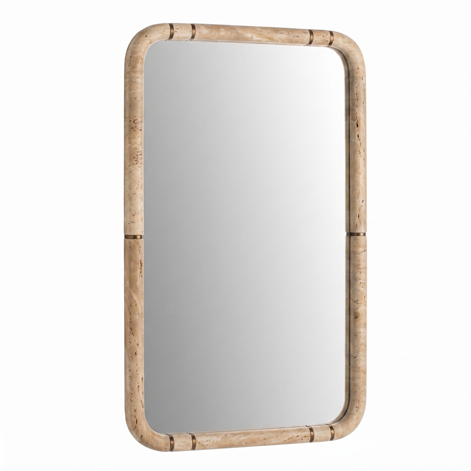 Marble Look and Bronze Entry Mirror