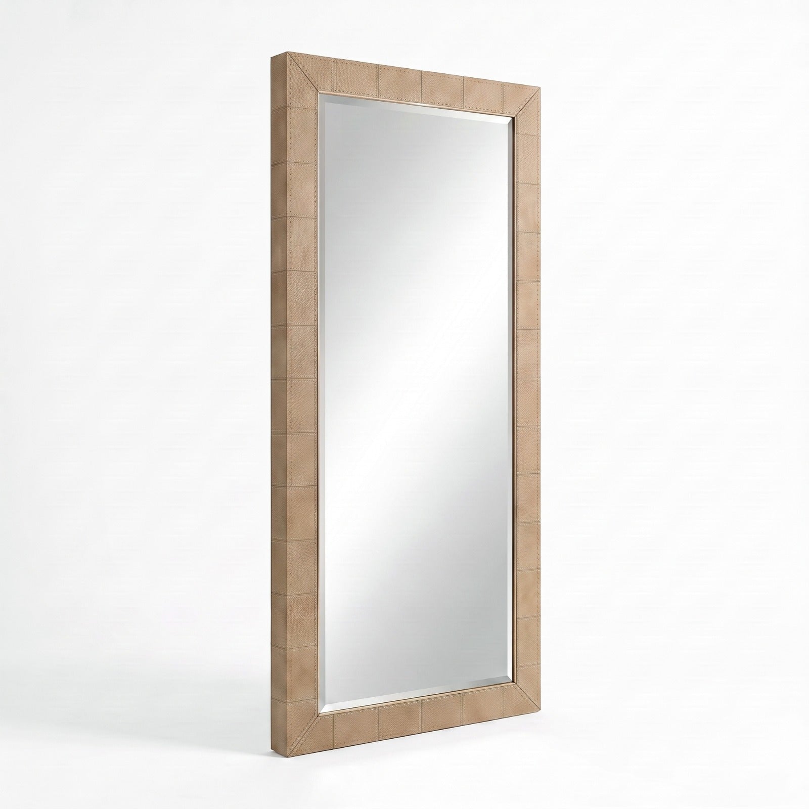 Leather Wrapped Floor Mirror