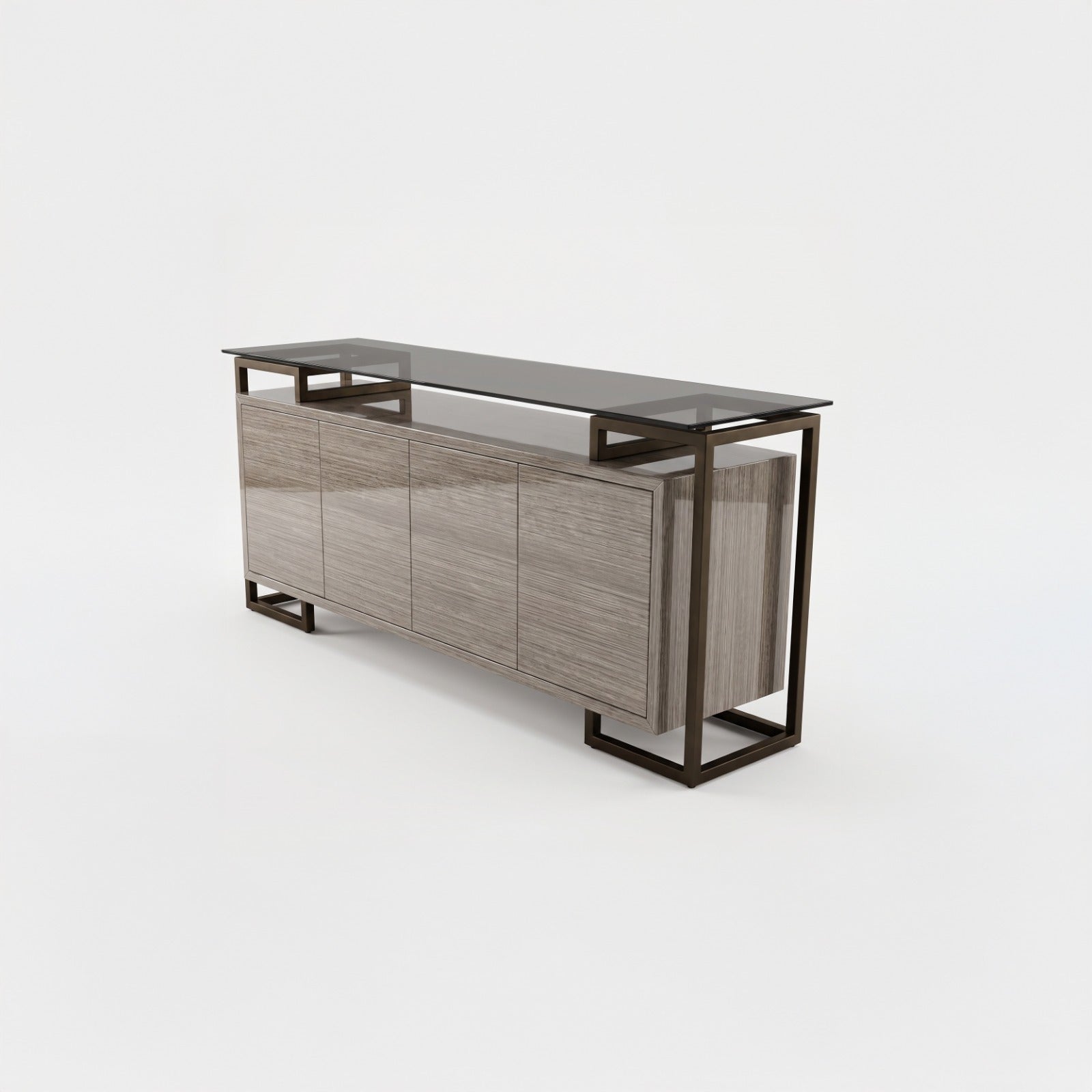Cerused Oak and Bronze Sideboard
