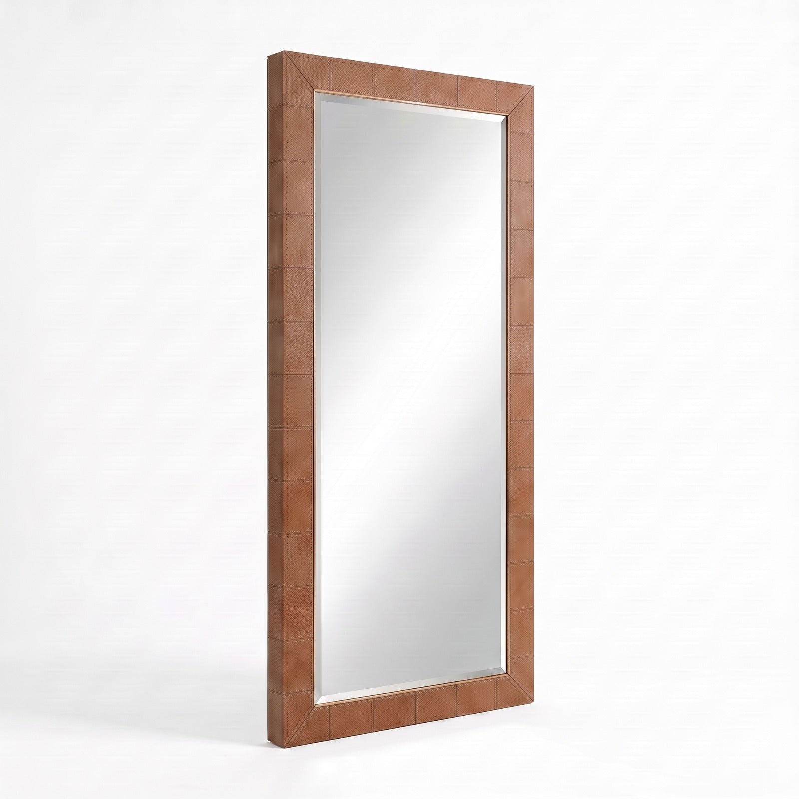 Leather Wrapped Floor Mirror