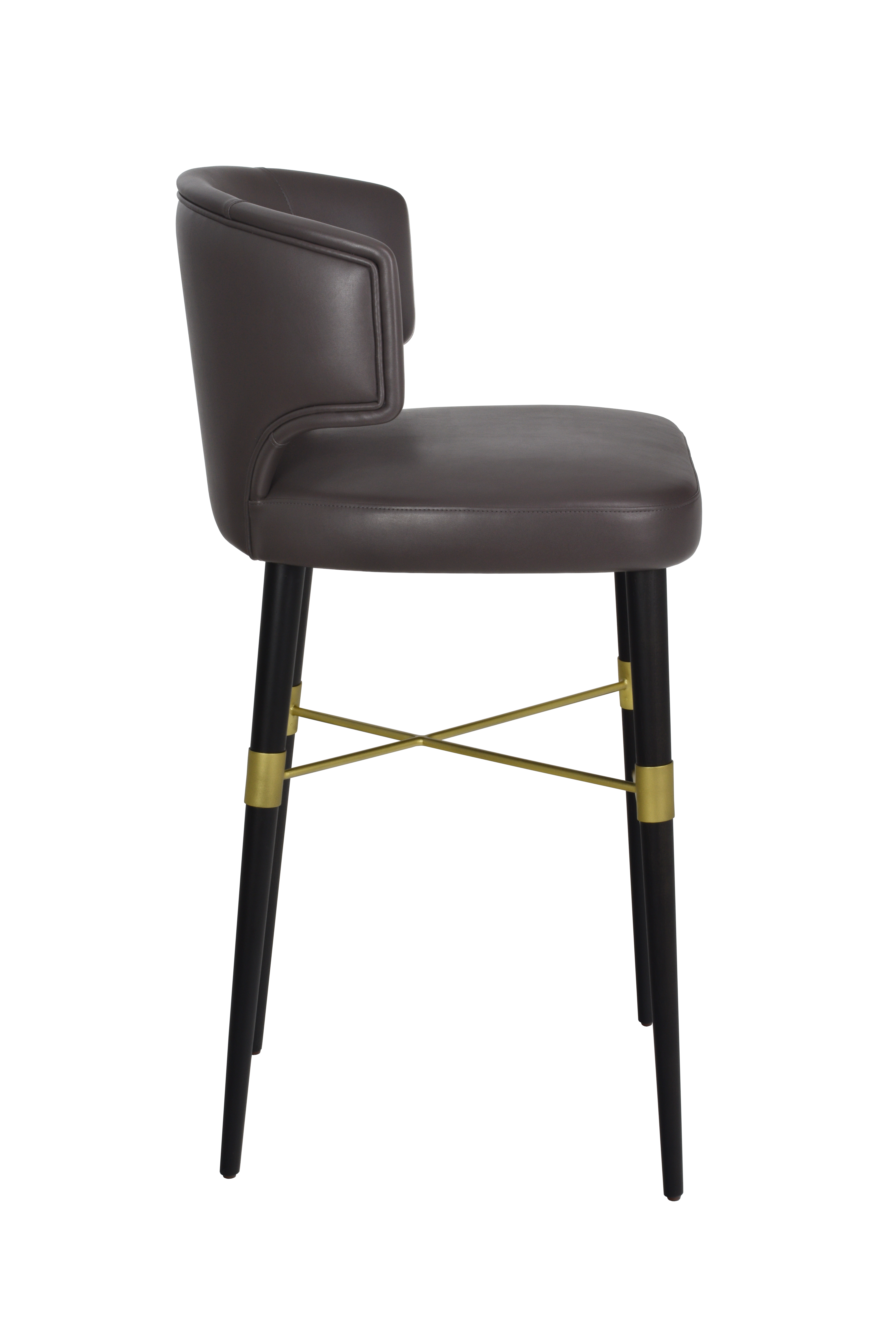 York Counter or Bar Stool with Bronze Detail